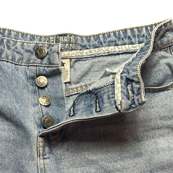 Celebrity Pink Jeans Shorts Size 7 High Rise Hipster Vintage Clash Button Fly - Picture 3 of 8